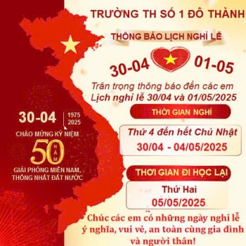 Thông báo nghỉ lễ 30/4 và 1/5.